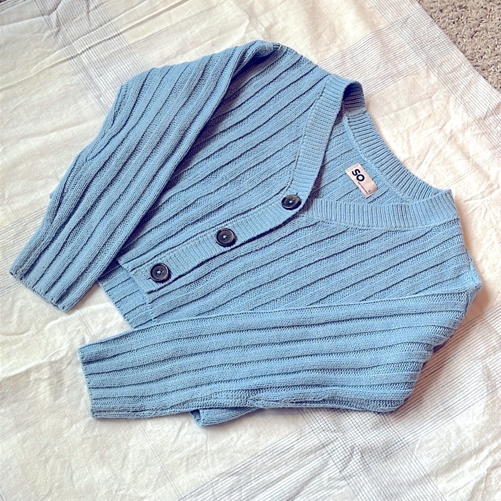 Girls SO baby blue cardigan